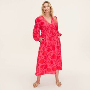 kate spade new york x Target Classic Rose Linen Long Sleeve Maxi Dress, 2x
